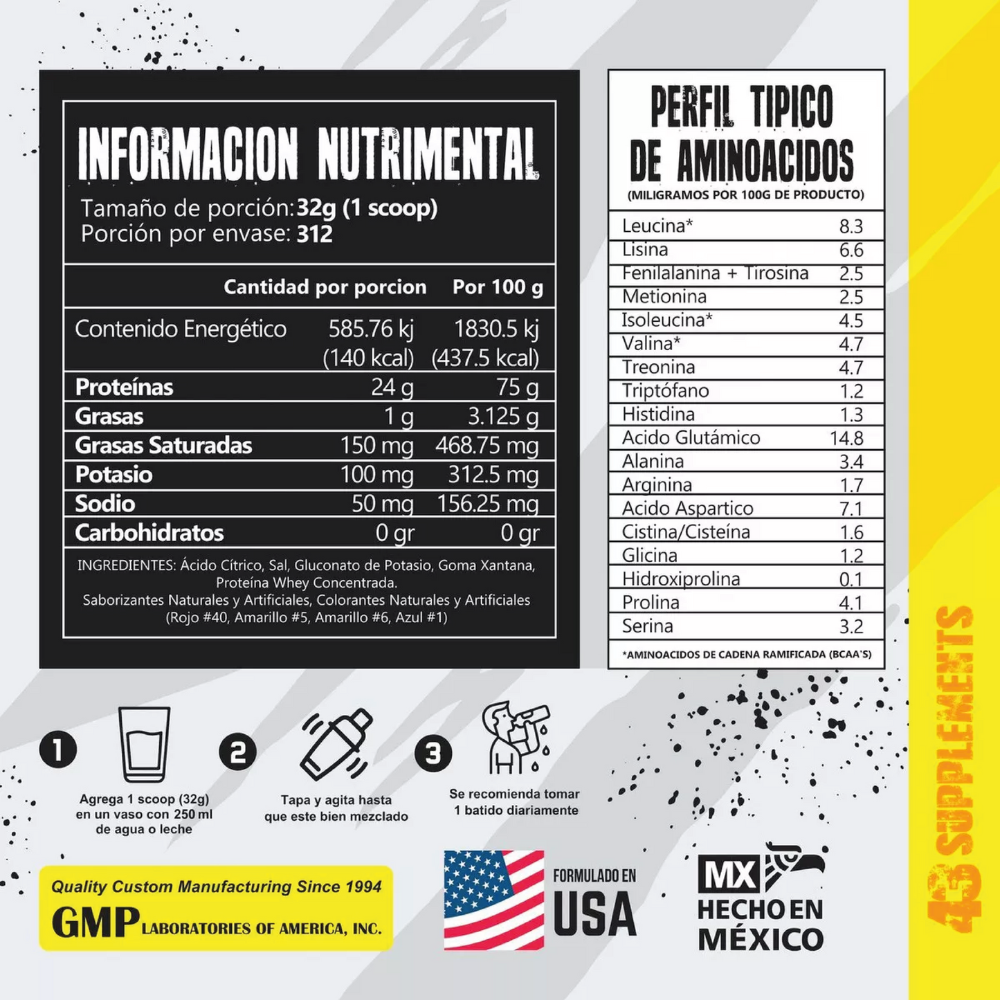 43 X 10 ZERO PROTEINA 312 SERV 10 KG