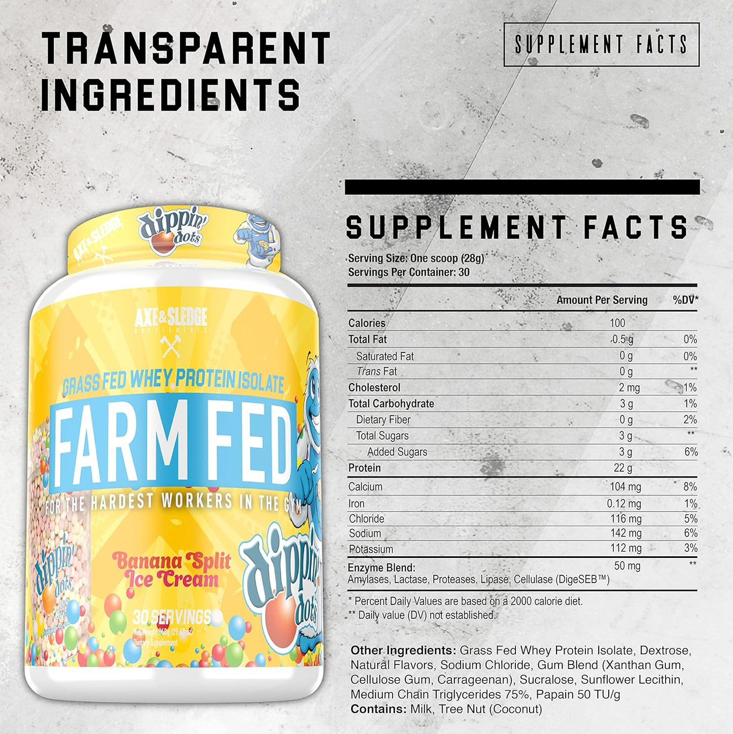 AXE & SLEDGE WHEY FARM FED ISOLATE 30 SERV