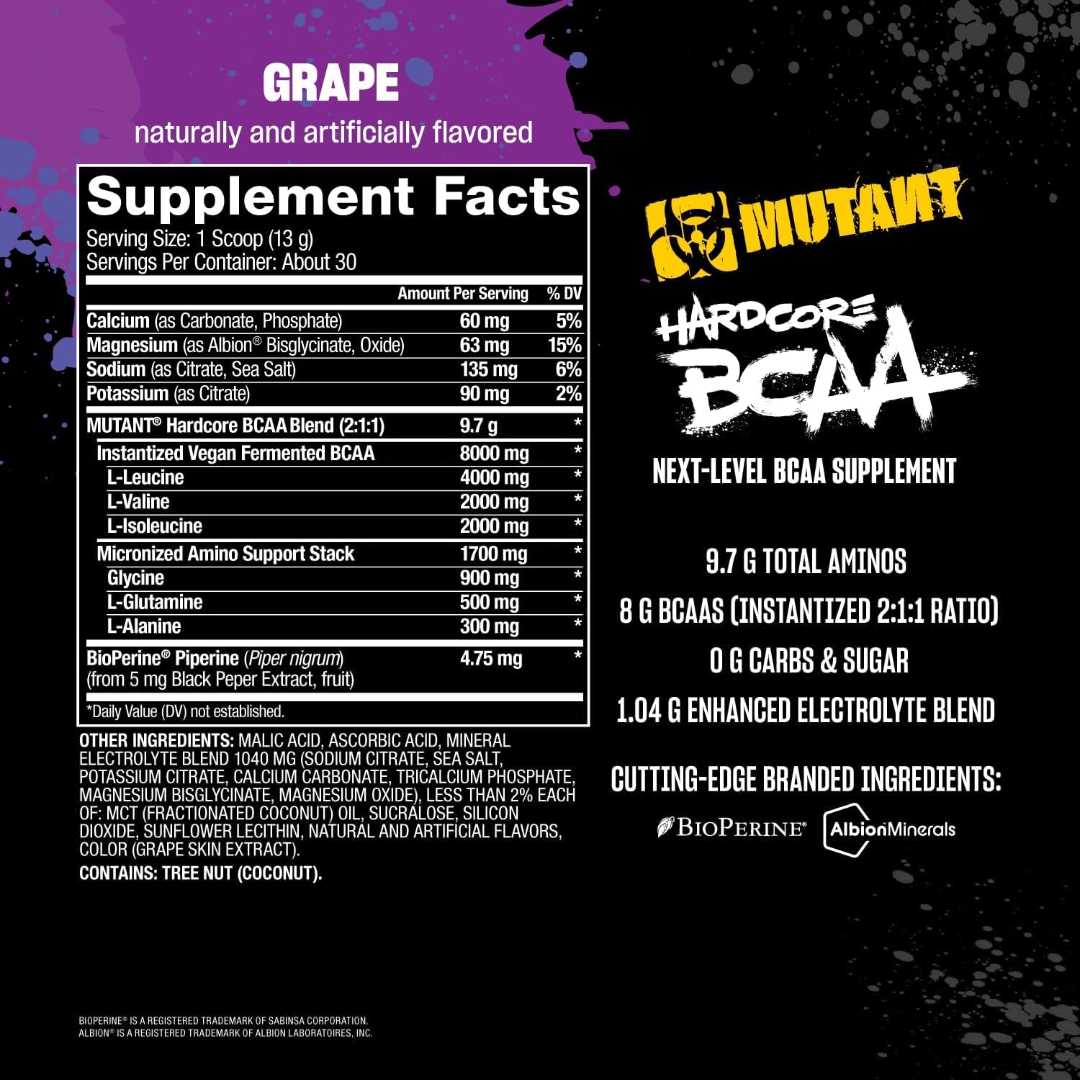MUTANT HARDCORE BCAA 30 SERV