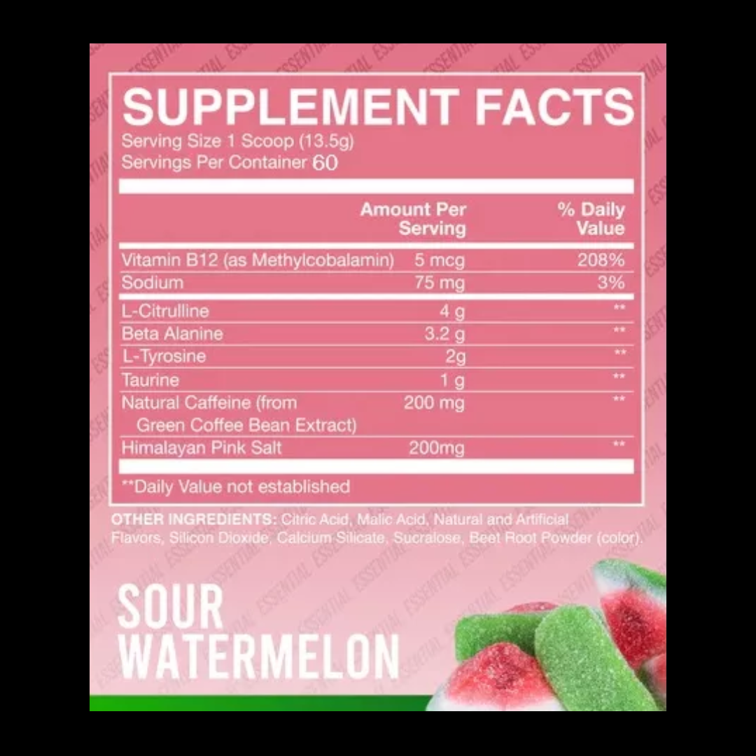 RAW ESSENTIAL PRE-WORKOUT 60 SERV