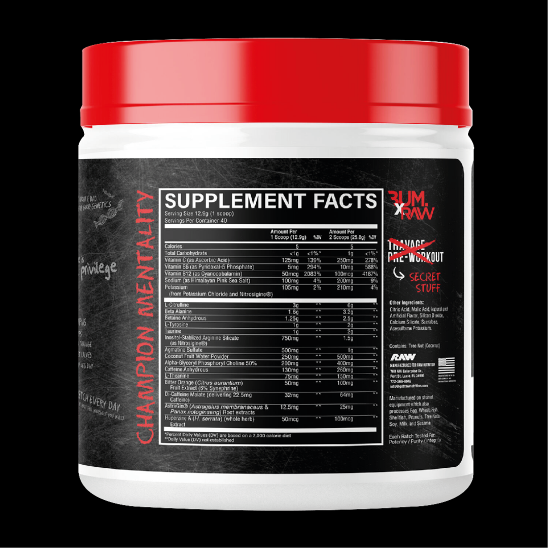 RAW THAVAGE PRE-WORKOUT 40/20 SERV
