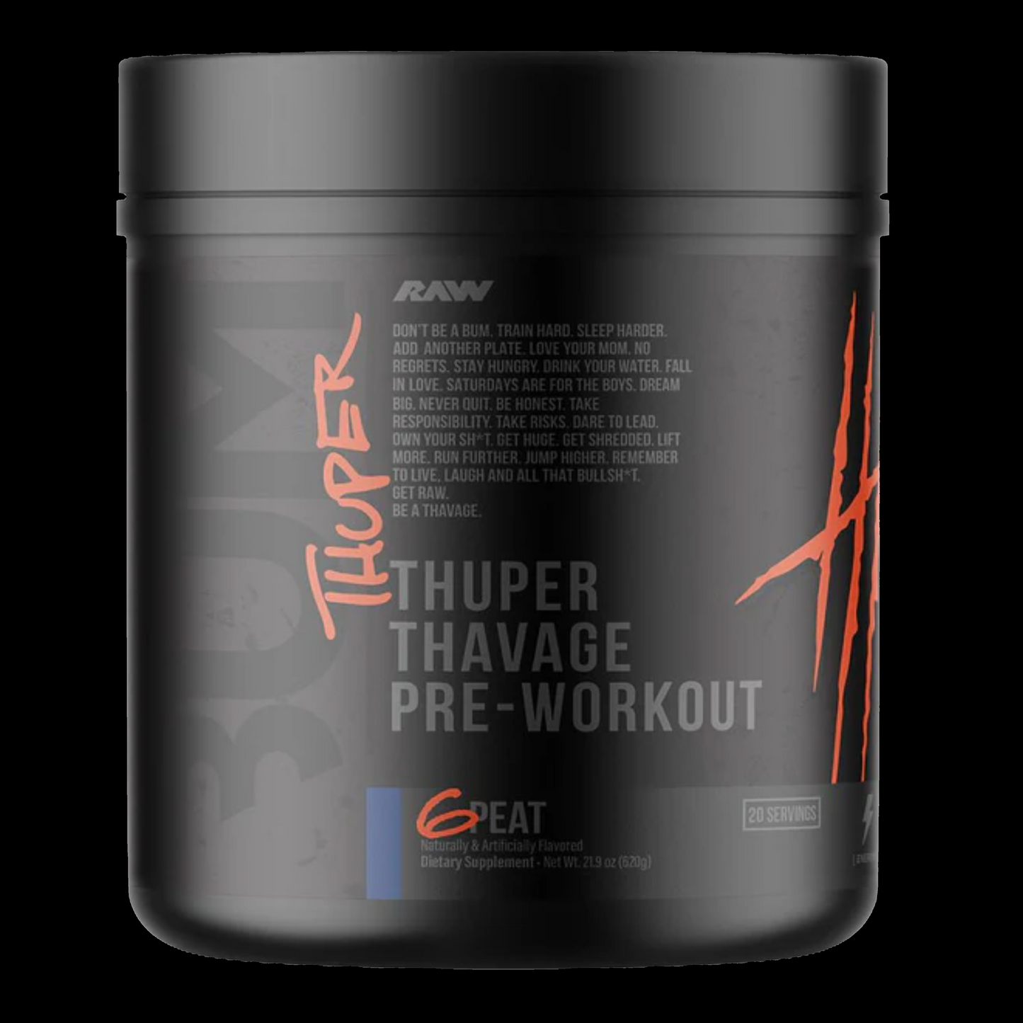RAW THUPER THAVAGE PRE-WORKOUT 20 SERV