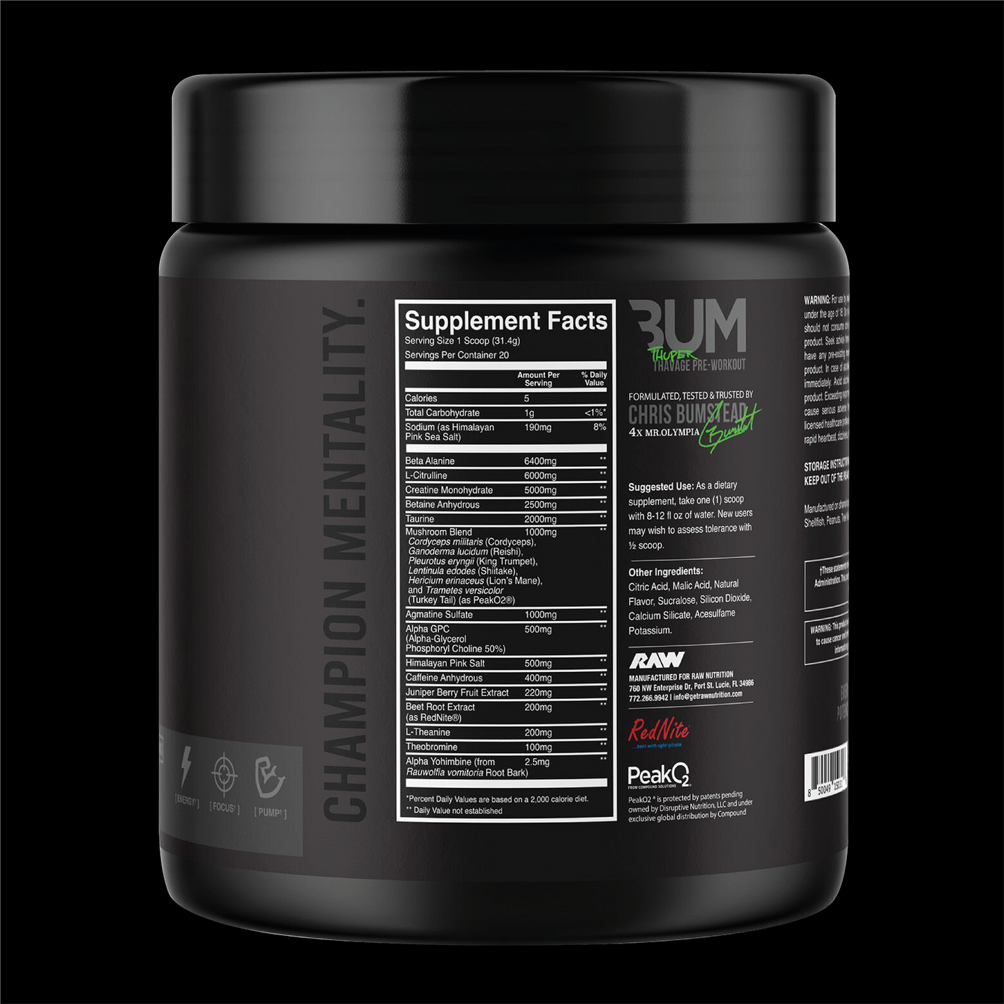RAW THUPER THAVAGE PRE-WORKOUT 20 SERV