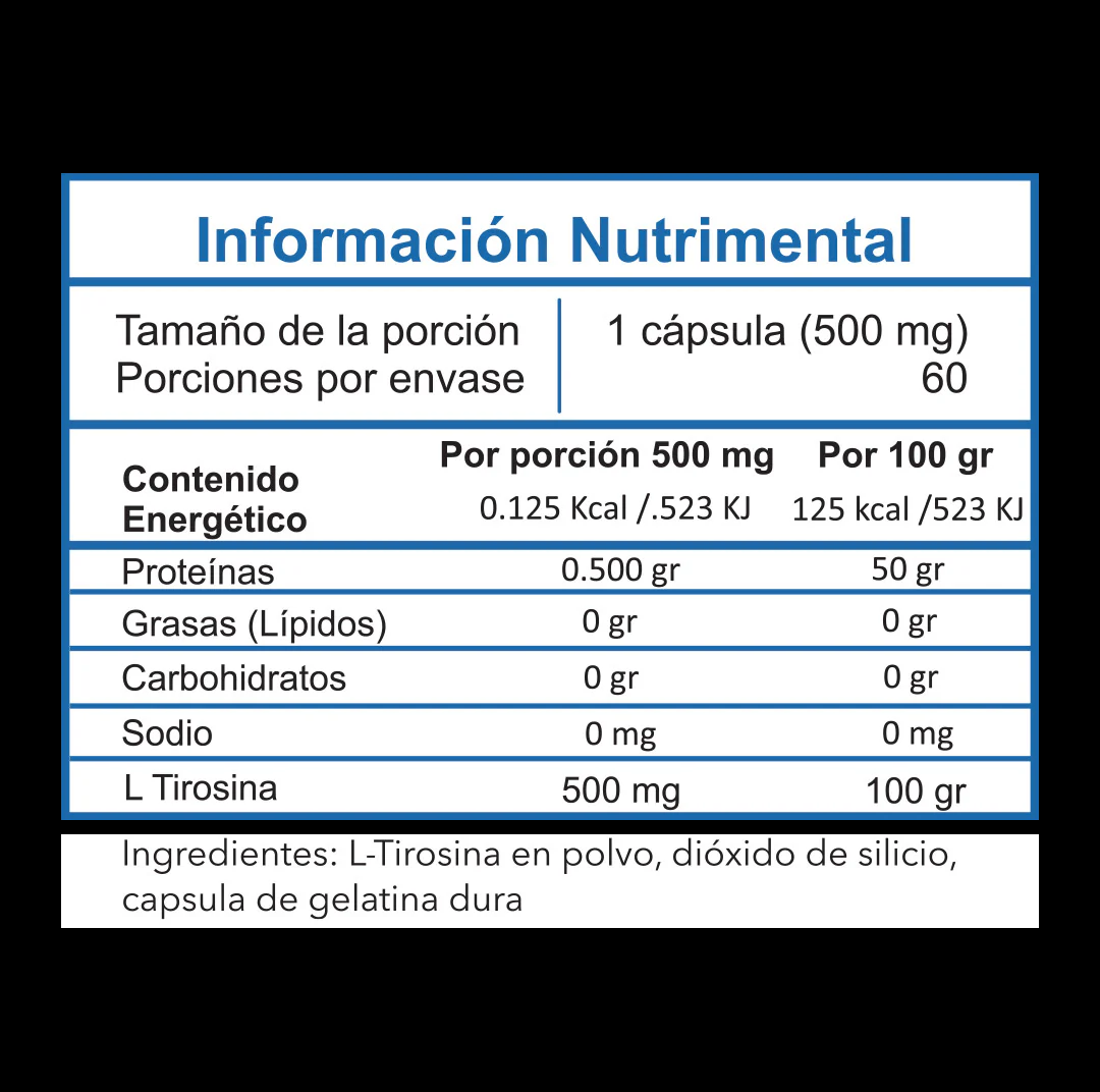ESSENTIALS L-TIROSINA 500MG 60CAP