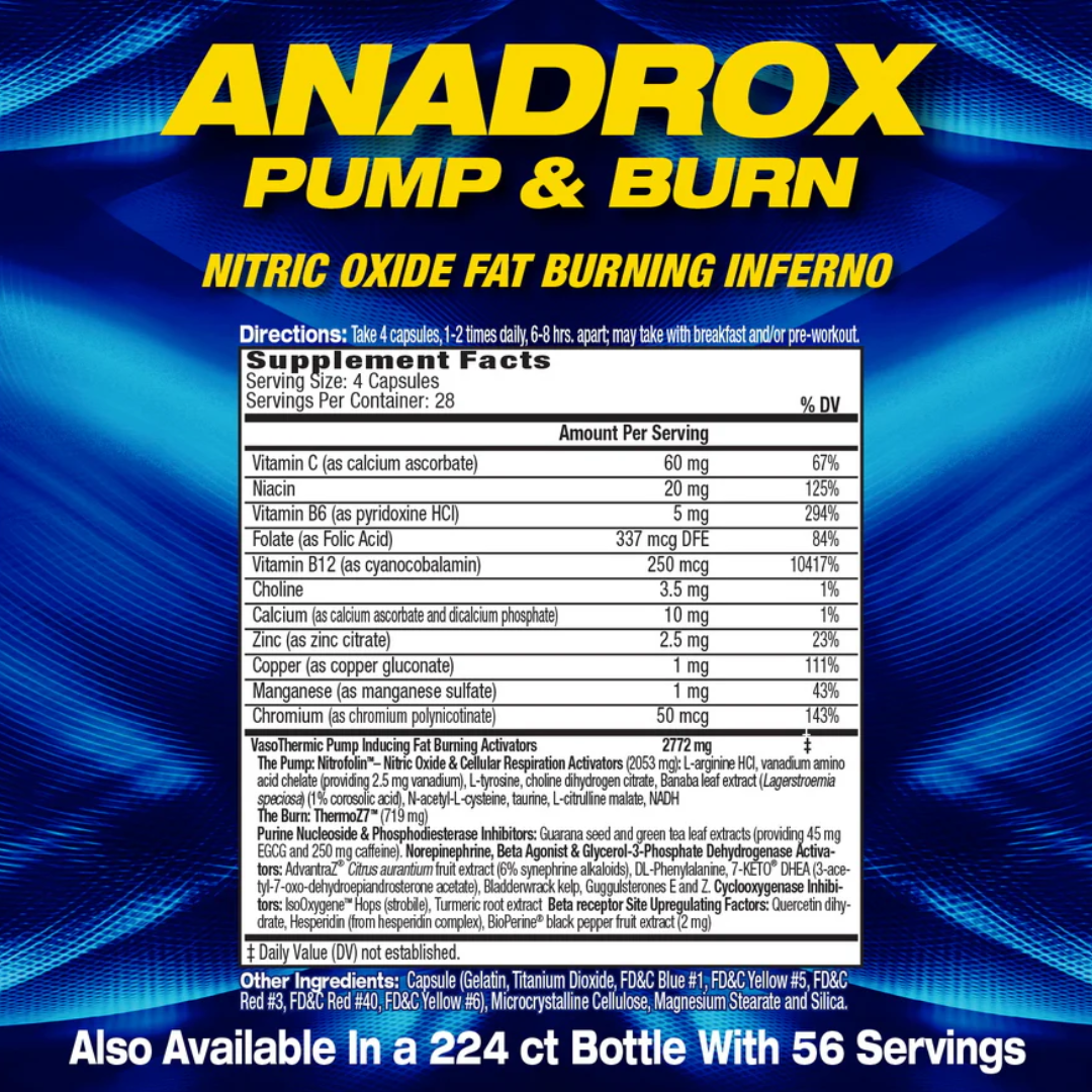 MHP ANADROX PUMP & BURN 112 CAPS