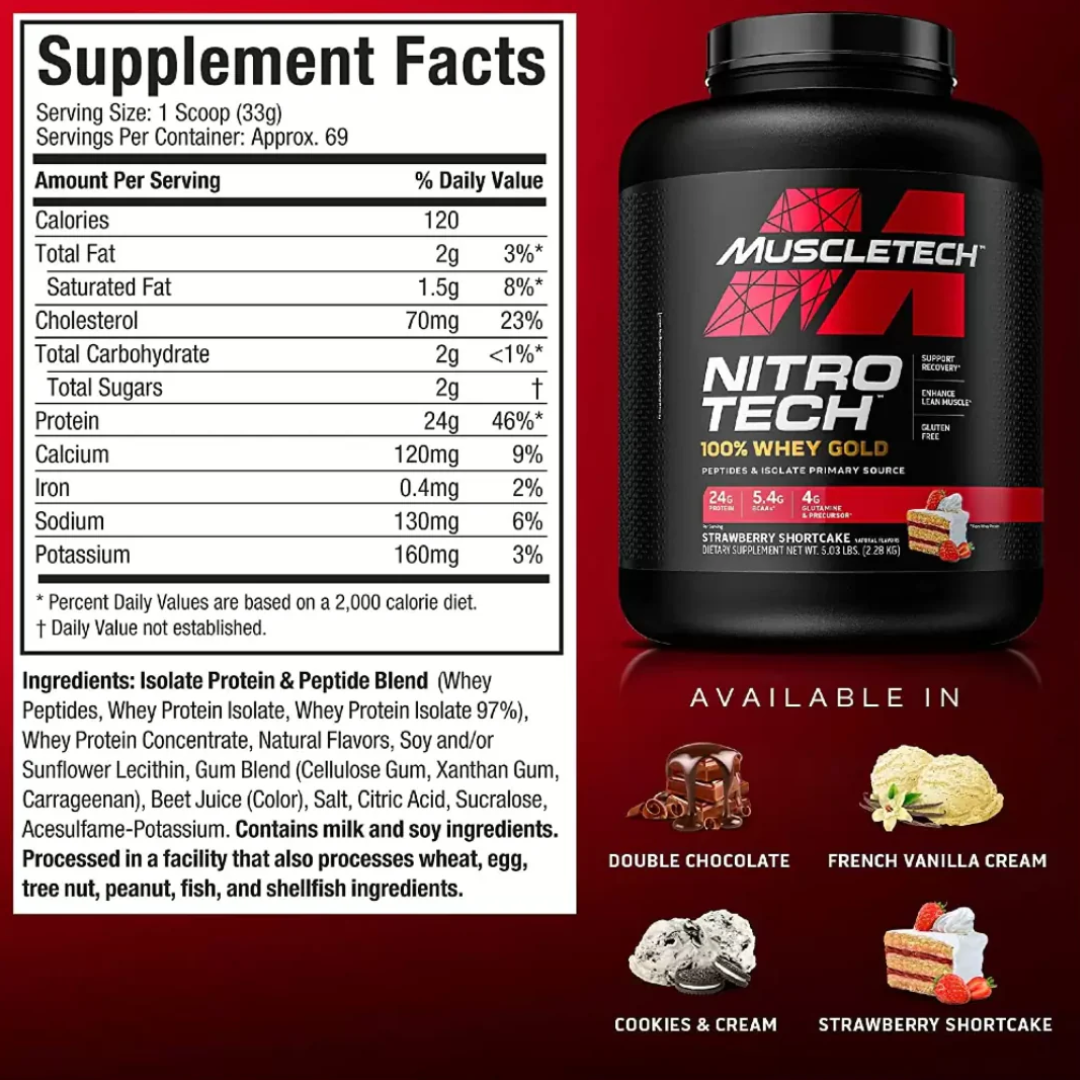 MUSCLETECH NITRO-TECH WHEY GOLD 5LB