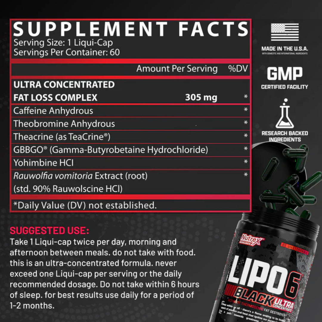NUTREX LIPO 6 BLACK ULTRA CONCENTRATE 60 CAPS