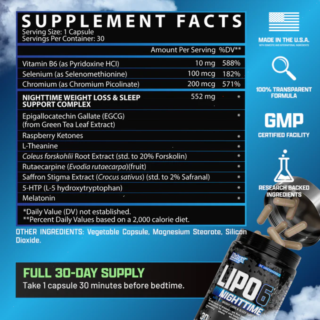 NUTREX LIPO 6 NIGHTTIME 30 CAPS